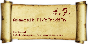 Adamcsik Flórián névjegykártya